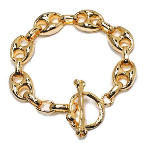 gucci gg link charm bracelet|14k gold Gucci link bracelet.